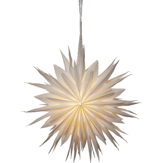 Adventsstjärna Pappersstjärna återvunnen bomull .60 cm vit
