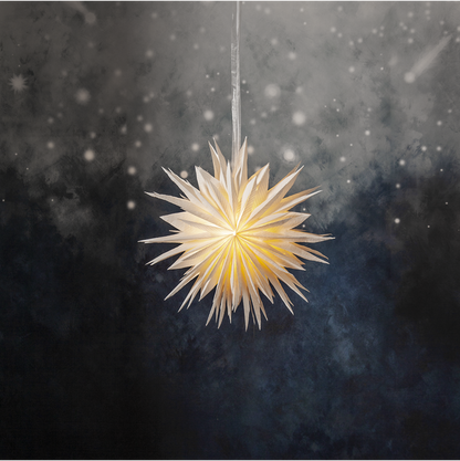 Adventsstjärna Pappersstjärna återvunnen bomull .60 cm vit