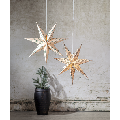 Adventsstjärna Pappersstjärna Cotton kottar och granbarr 60 cm grön/beige