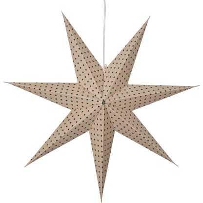 Adventsstjärna Pappersstjärna Cotton prickar 60 cm grön/beige