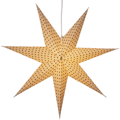 Adventsstjärna Pappersstjärna Cotton prickar 60 cm grön/beige