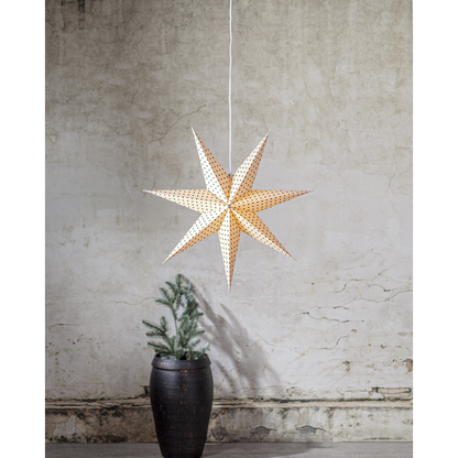 Adventsstjärna Pappersstjärna Cotton prickar 60 cm grön/beige