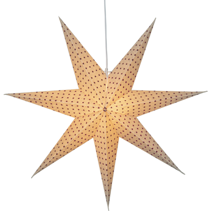 Adventsstjärna Pappersstjärna Cotton prickar 60 cm röd/beige