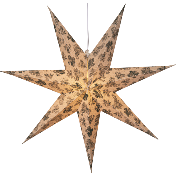 Adventsstjärna Pappersstjärna Cotton kottar och granbarr 60 cm grön/beige