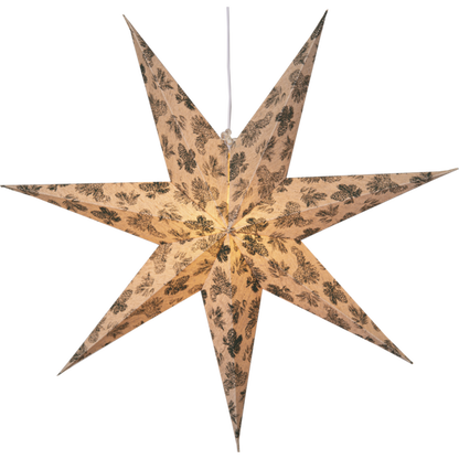 Adventsstjärna Pappersstjärna Cotton kottar och granbarr 60 cm grön/beige