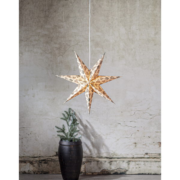 Adventsstjärna Pappersstjärna Cotton kottar och granbarr 60 cm grön/beige