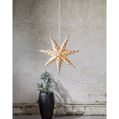 Adventsstjärna Pappersstjärna Cotton kottar och granbarr 60 cm grön/beige