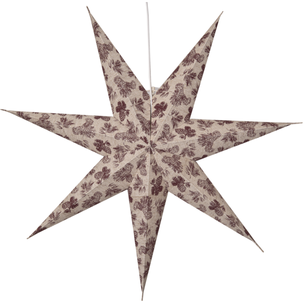 Adventsstjärna Pappersstjärna Cotton kottar och granbarr 60 cm röd/beige