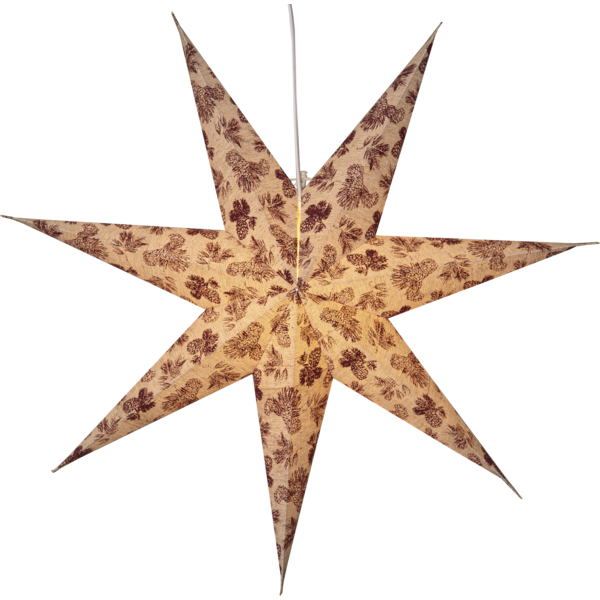 Adventsstjärna Pappersstjärna Cotton kottar och granbarr 60 cm röd/beige