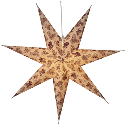 Adventsstjärna Pappersstjärna Cotton kottar och granbarr 60 cm röd/beige