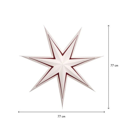 Adventsstjärna med rand 77 cm Vit/Röd