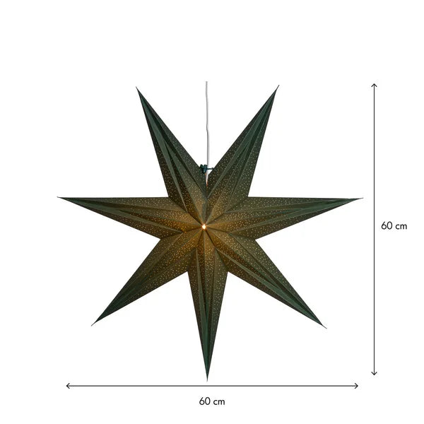 Adventsstjärna med hålmönster 60 cm Grön