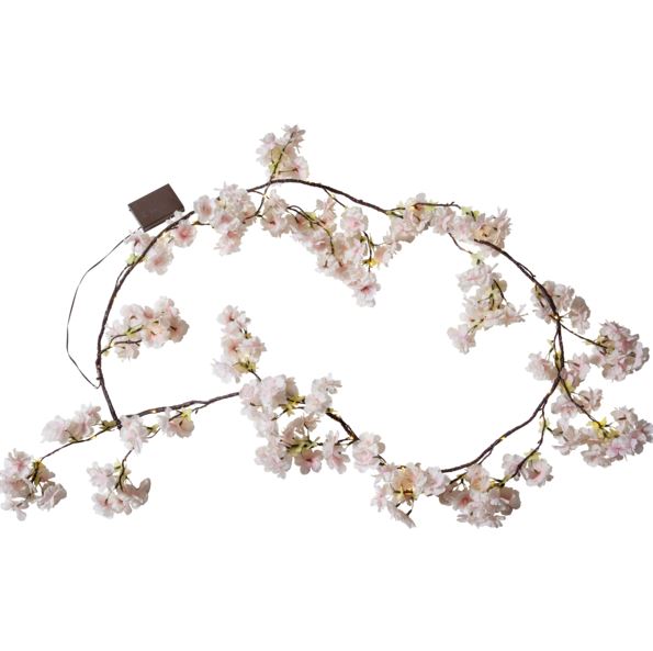 Batteridriven belysning Ljusslinga körsbärsblommor 180 cm
