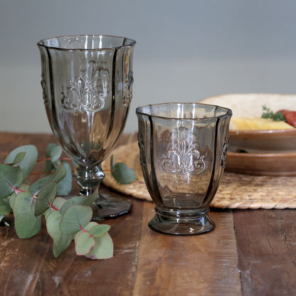 Köksservis dricksglas 6-pack med mönster H10,5/Ø8,5 cm fransk grå