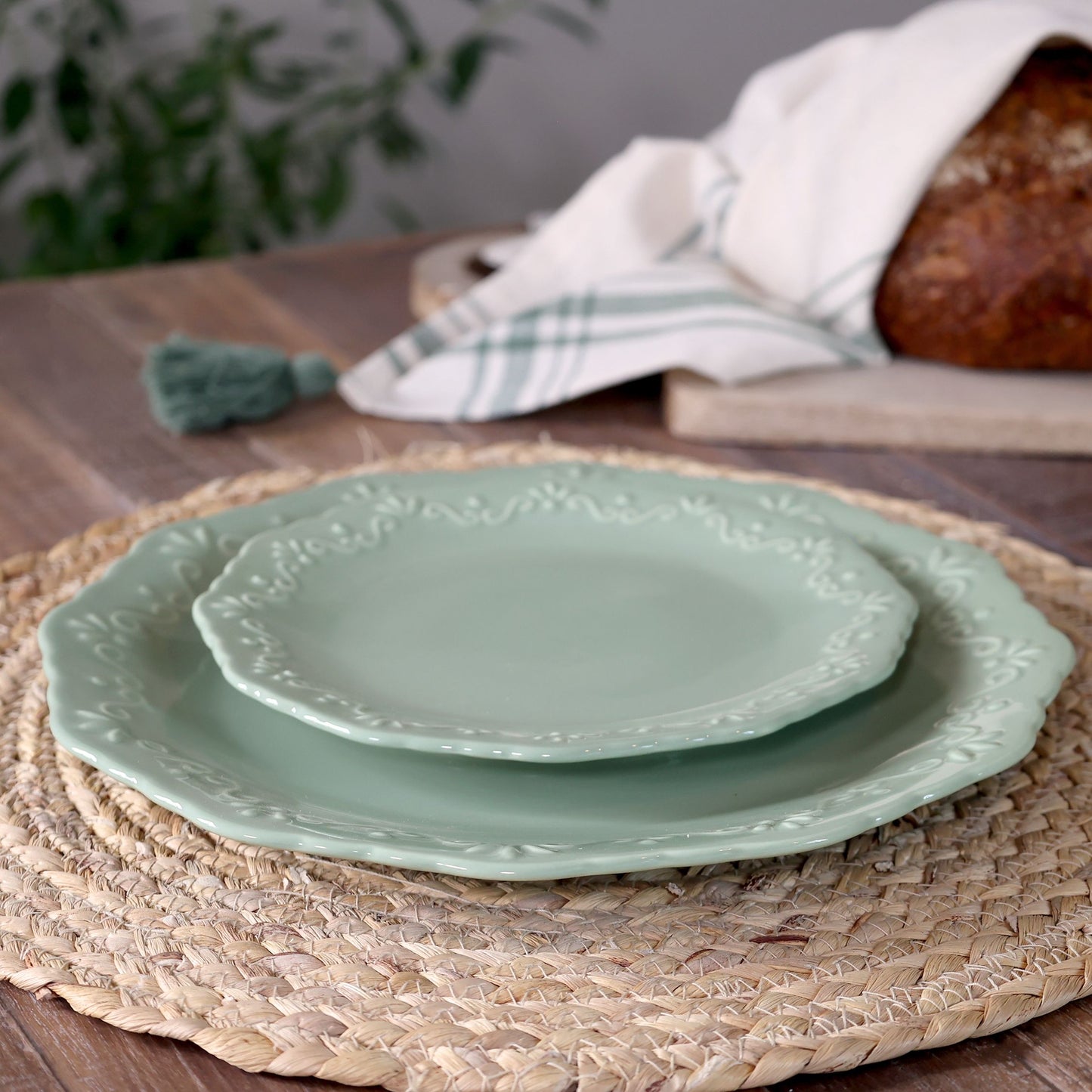 Köksservis Provence Desserttallrik 4-pack Ø19 cm Grön