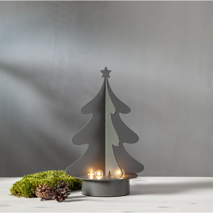 Adventsljusstake Julgran Grågrön 31 cm