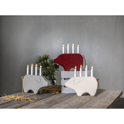 Adventsljusstake Julgris 28,5 cm Beige