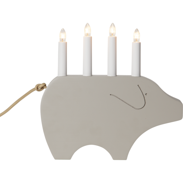 Adventsljusstake Julgris 28,5 cm Beige