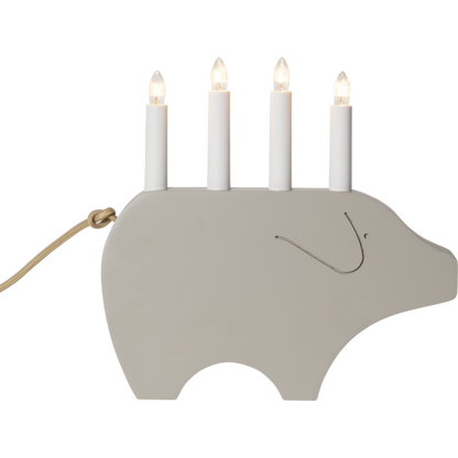 Adventsljusstake Julgris 28,5 cm Beige