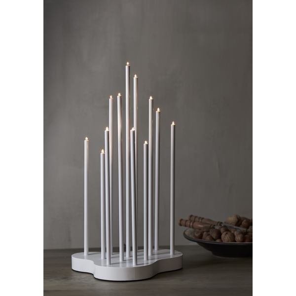 Adventsljusstake Buzz 43 cm Vit