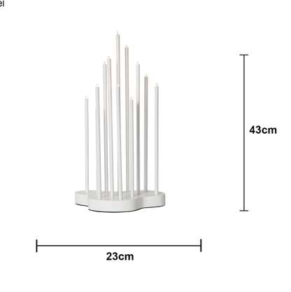 Adventsljusstake Buzz 43 cm Vit