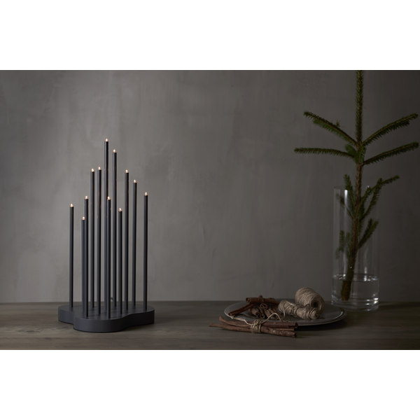 Adventsljusstake Buzz 43 cm Grå