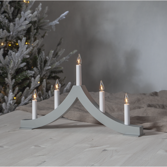 Adventsljusstake Pagod 45x6x27 cm grå