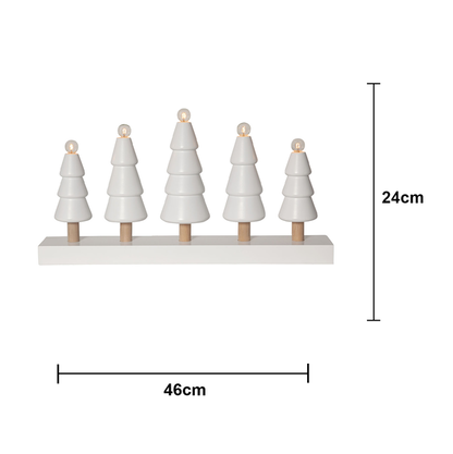 Adventsljusstake Granskog 46x8x24 cm vit