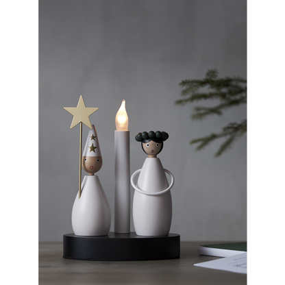 Adventsljusstake Lucia och Stjärngosse 16x10x21 cm
