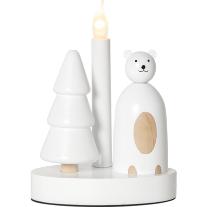 Adventsljusstake Isbjörn och gran 16x10x21 cm