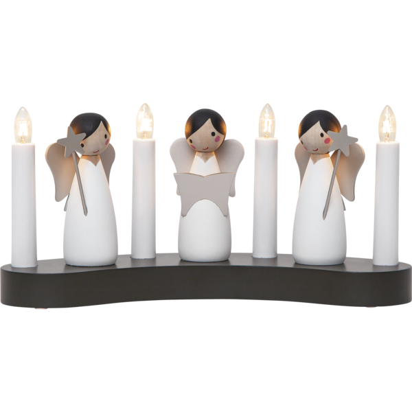 Adventsljusstake Ängel kör 31x15x8 cm