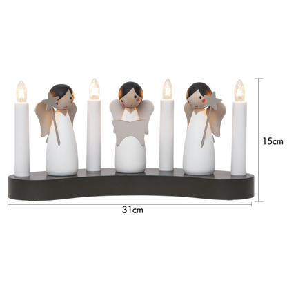 Adventsljusstake Ängel kör 31x15x8 cm