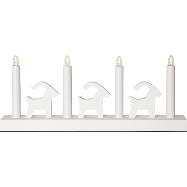 Adventsljusstake Bruse 43x7x17,5 cm Vit