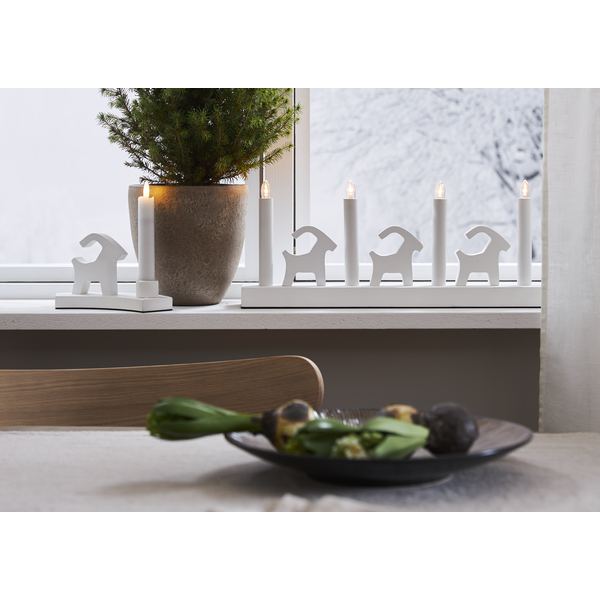 Julljusstake Bock 18x10x6,5 cm Vit