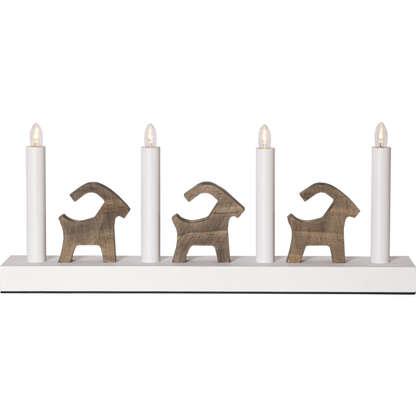 Adventsljusstake Bruse 43x7x17,5 cm Vit/brun
