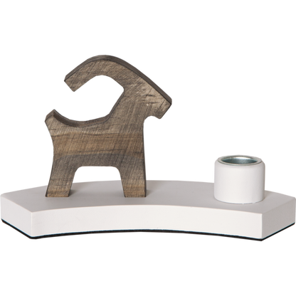 Julljusstake Bock 18x10x6,5 cm Vit/Natur