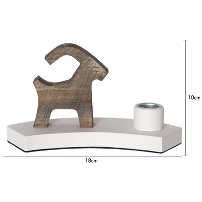 Julljusstake Bock 18x10x6,5 cm Vit/Natur