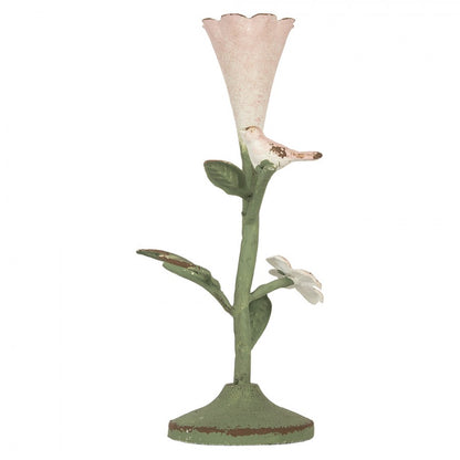 Ljusstake 12x12x26 cm Grön Metall