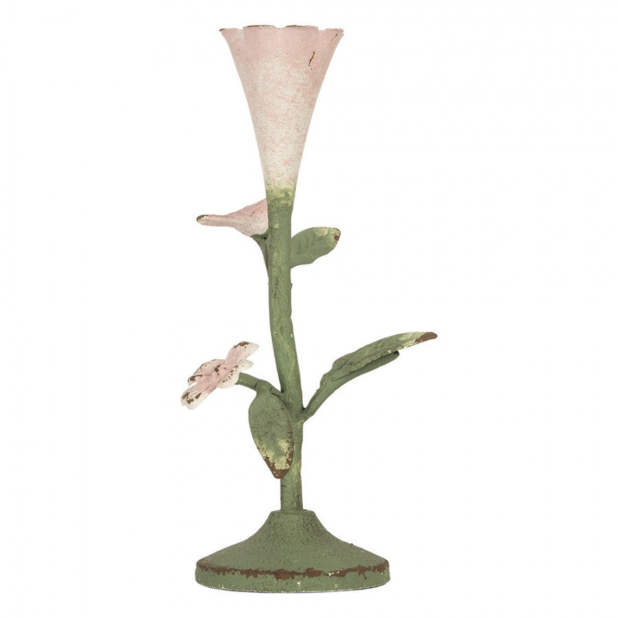 Ljusstake 12x12x26 cm Grön Metall