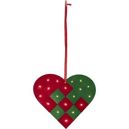 Belysning Jul hjärta filt 25x2,5x22 cm