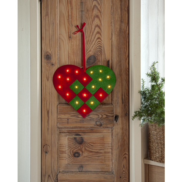 Belysning Jul hjärta filt 25x2,5x22 cm