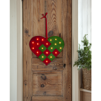 Belysning Jul hjärta filt 25x2,5x22 cm
