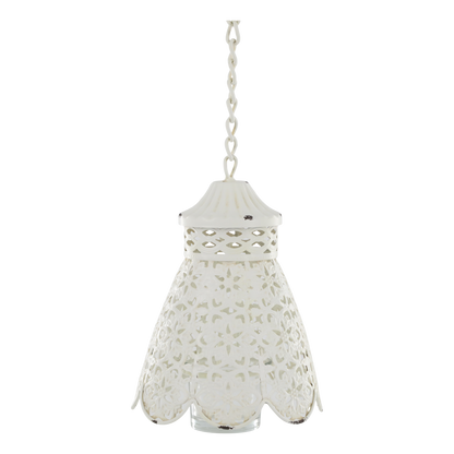 Ljuslykta hängande med skärm H18/Ø12,5 cm antik creme