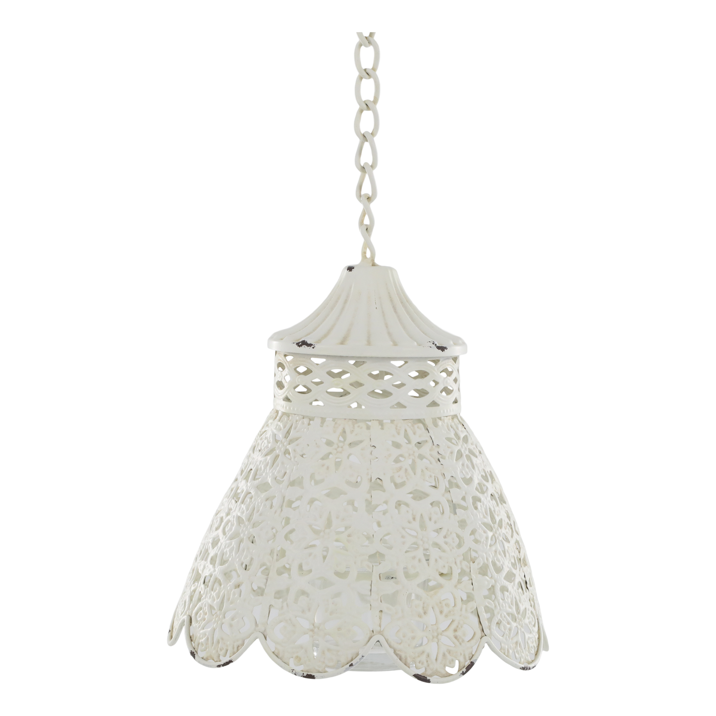 Ljuslykta hängande med skärm H19/Ø15,5 cm antik creme