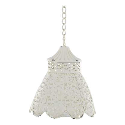 Ljuslykta hängande med skärm H19/Ø15,5 cm antik creme
