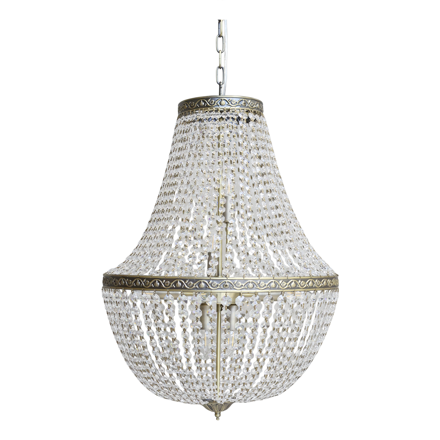 Chic Antique Lampa Versailles fransk ljuskrona med glasprismor H75/Ø55 cm