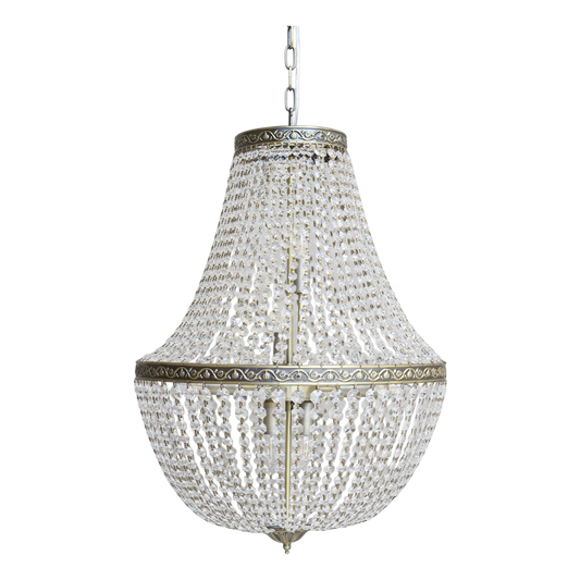 Chic Antique Lampa Versailles fransk ljuskrona med glasprismor H75/Ø55 cm