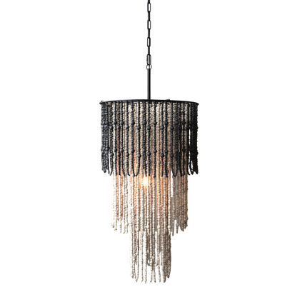 Chic Antique Lampa Ljuskrona med träpärlor H90/Ø50 cm
