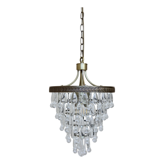 Chic Antique Lampa Versailles Ljuskrona med droppformade glasprismor H54/Ø35 cm