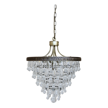 Chic Antique Lampa Versailles Ljuskrona med droppformade glasprismor H54/Ø45 cm